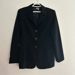 Caslon Black Blazer Jacket 3 Button Front Size 10 Petite